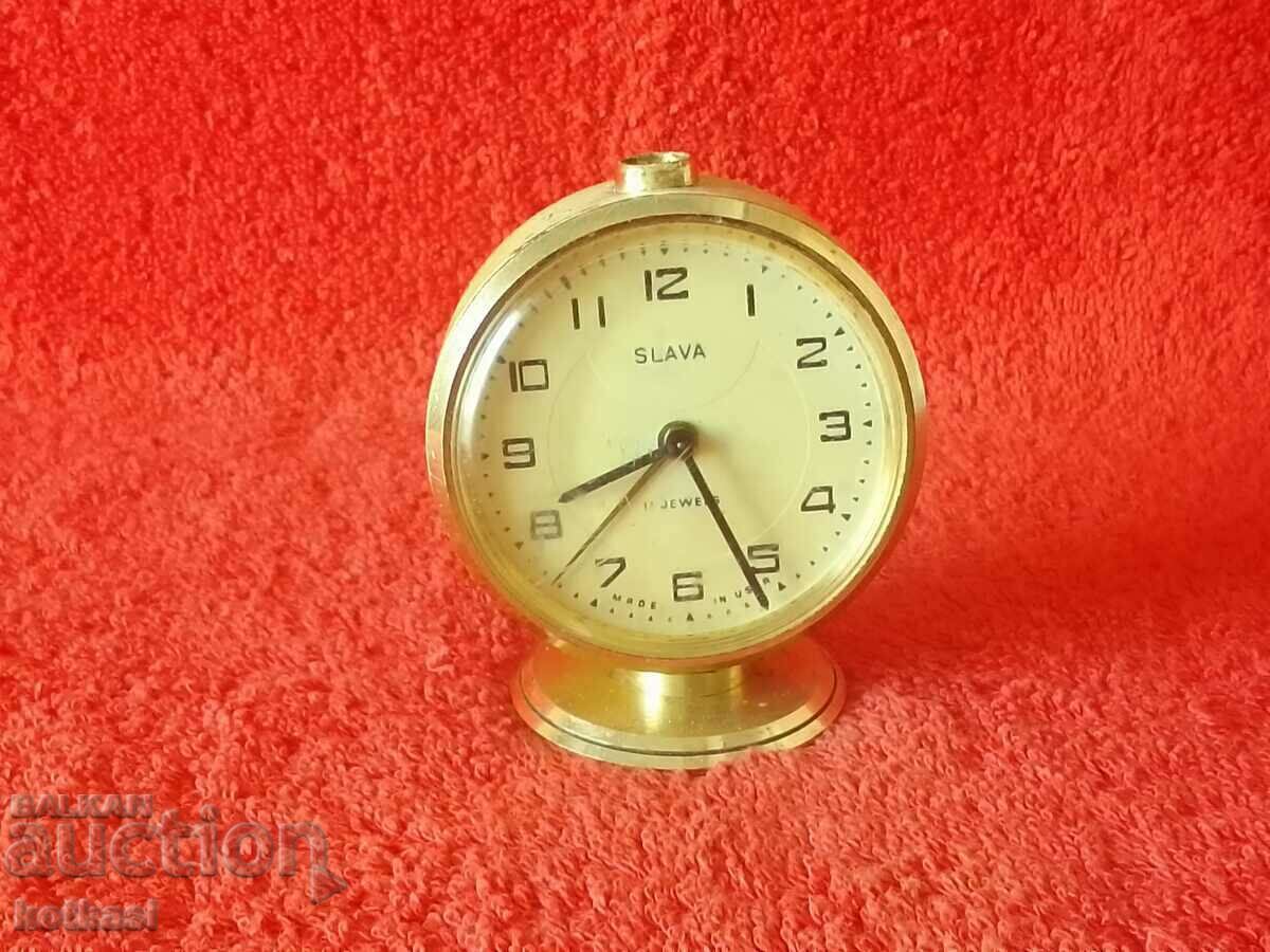 Old social desktop clock Alarm clock Slava SLAVA USSR Old social desktop clock Alarm clock Slava SLAVA USSR