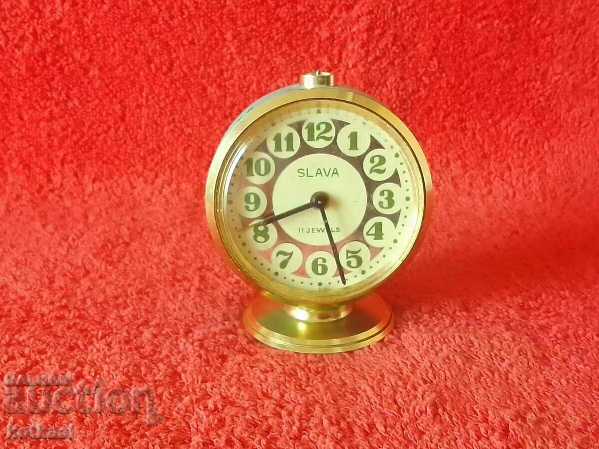Old social desktop clock Alarm clock Slava SLAVA USSR Old social desktop clock Alarm clock Slava SLAVA USSR