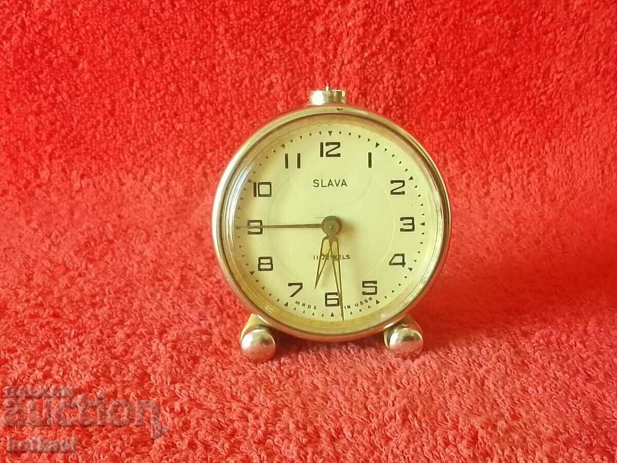 Old social desktop clock Alarm clock Slava SLAVA USSR Old social desktop clock Alarm clock Slava SLAVA USSR