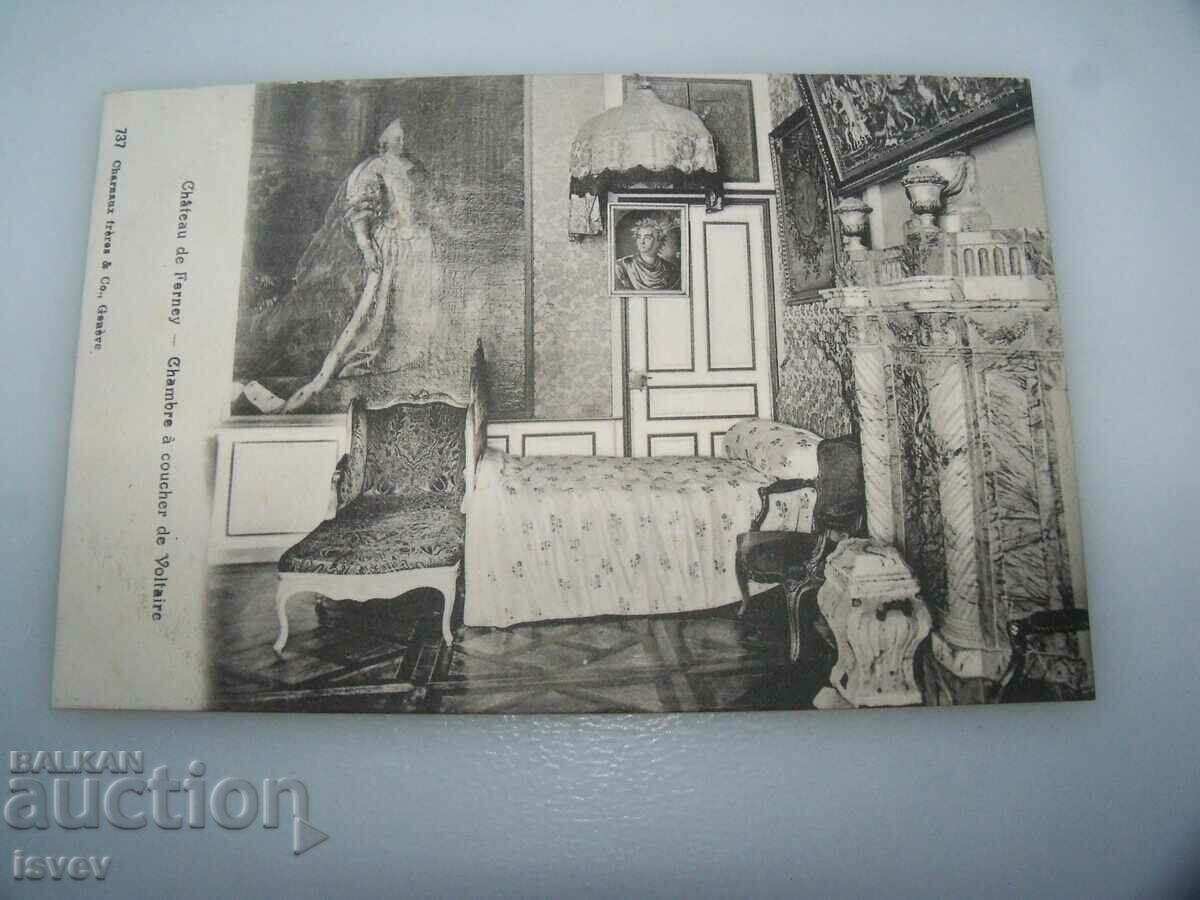 Lot of 5 old French postcards from Chateau de Voltaire. - 6 Lot of 5 old French postcards from Chateau de Voltaire. - 6