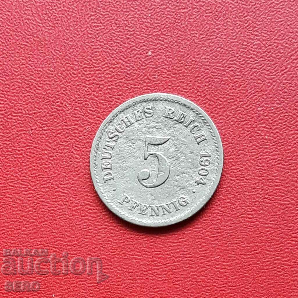 Germania-5 Pfennig 1904 G-Karlsruhe