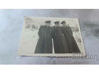 Photo Botevgrad Three officers in the winter of 1952