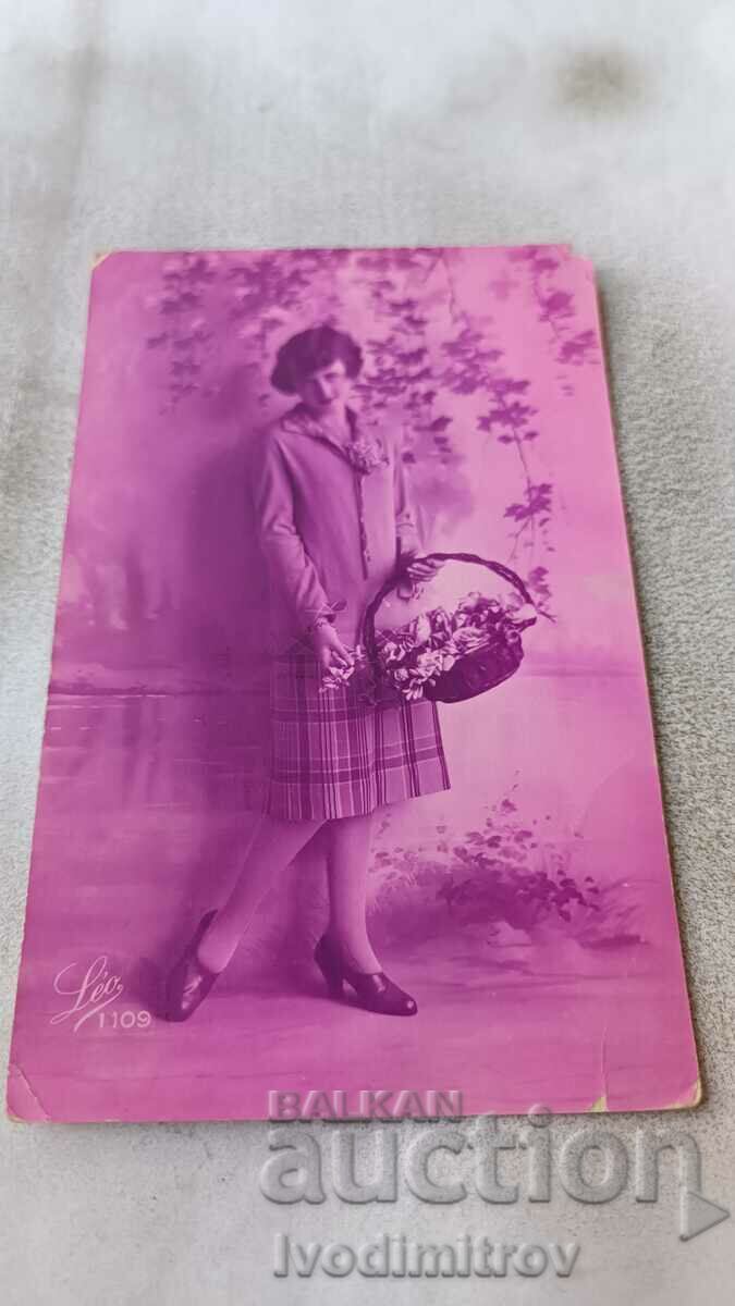 Carte poștală Fată tânără Provadia 1929