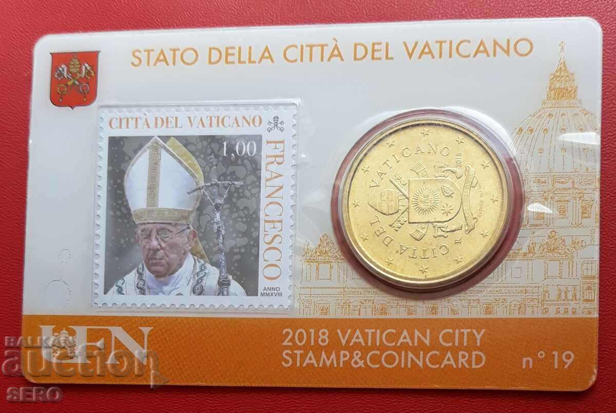Ватика-монетна карта №19 от 2018 с 50 цента 2018