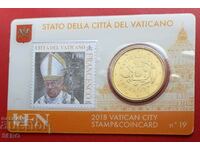 Монетна карта-Ватикана №19 от 2018 с 50 цента 2018