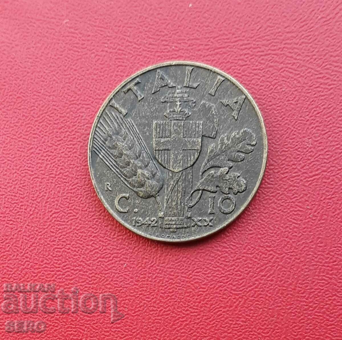 Italy-10 cents 1942/year XX/