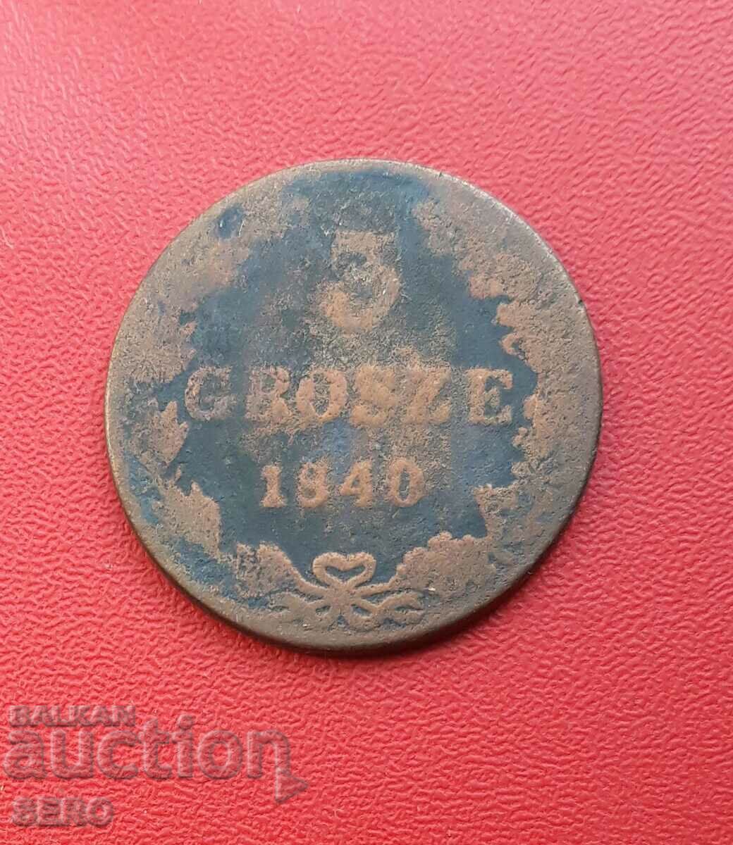 Russia/for Poland/-3 groshis 1840-lots rare-circulation 117 x. no