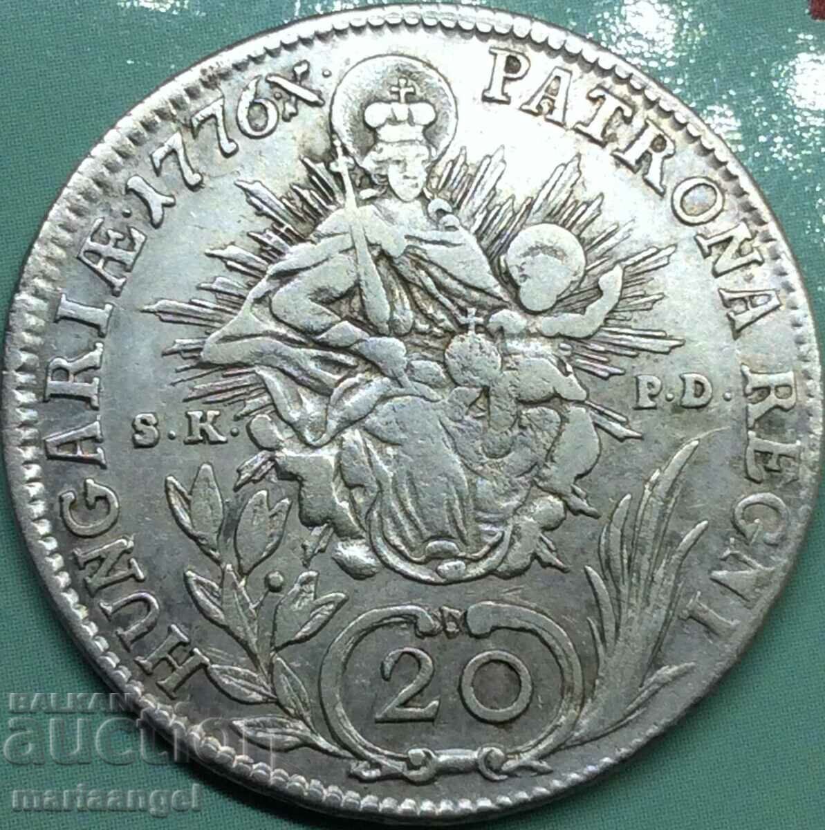 20 Kreuzer 1776 Hungary Maria Theresia V-Kremnitz - rare