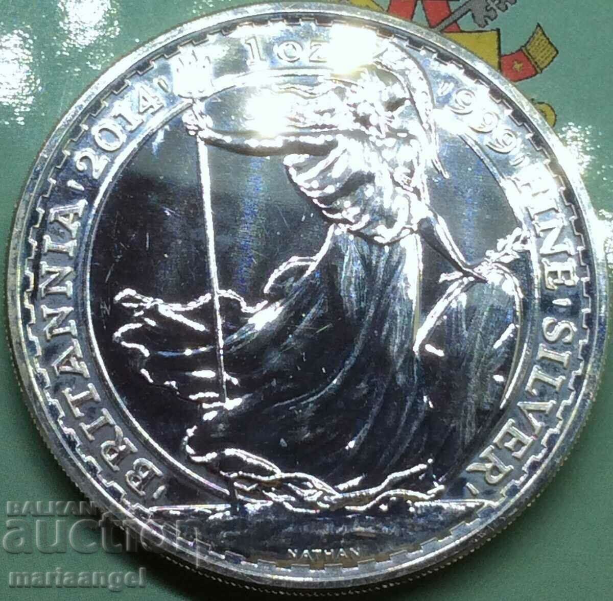 1 Oz Great Britain 2 Pounds 2014 "Britain" UNC Silver