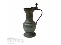 Old Moroccan pewter jug with lid(11.3)