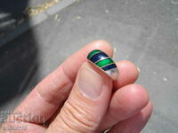 OLD SILVER RING WITH ENAMEL