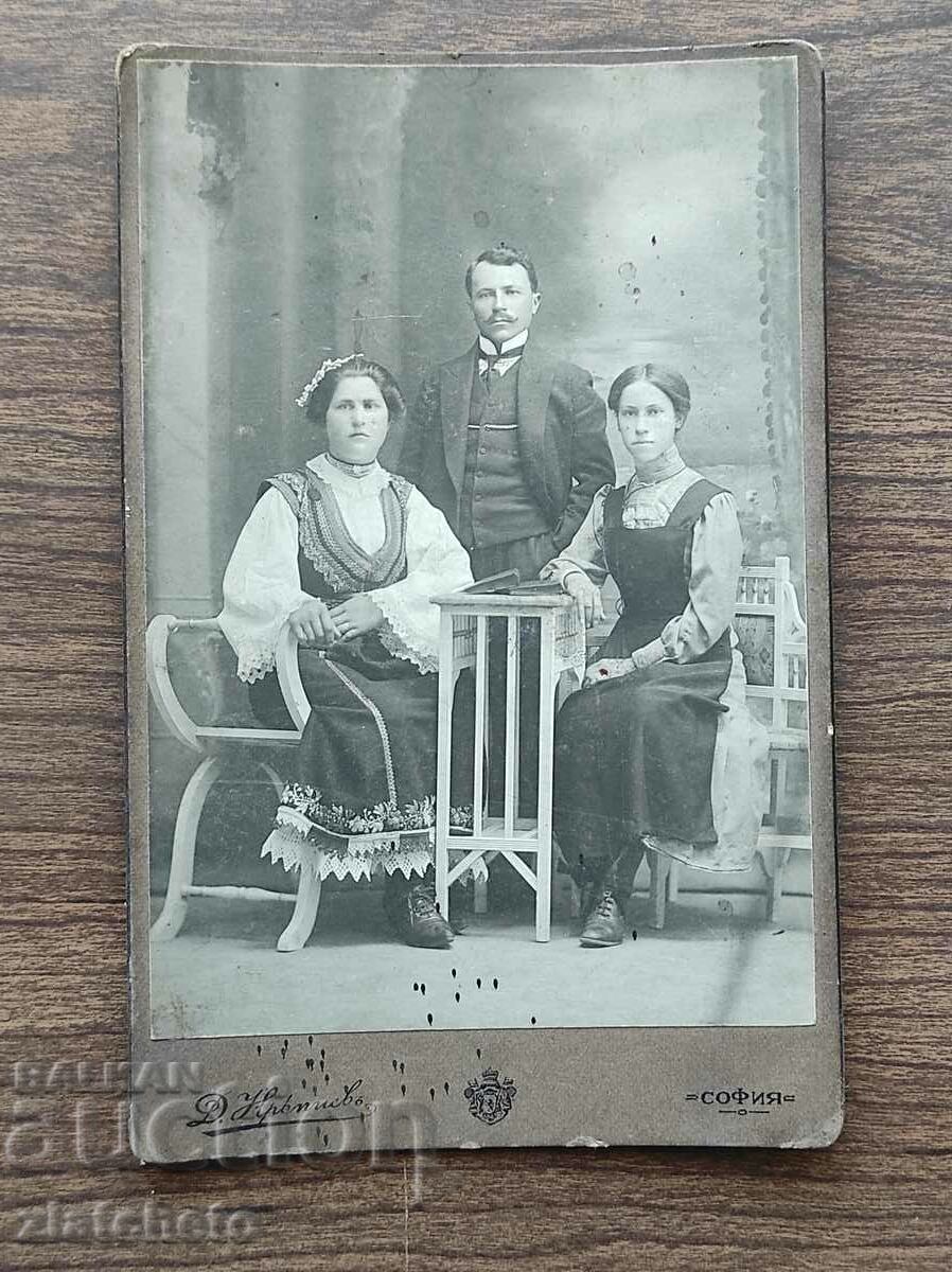 Carton foto vechi Regatul Bulgariei - atelier D.Krpiev Sofia
