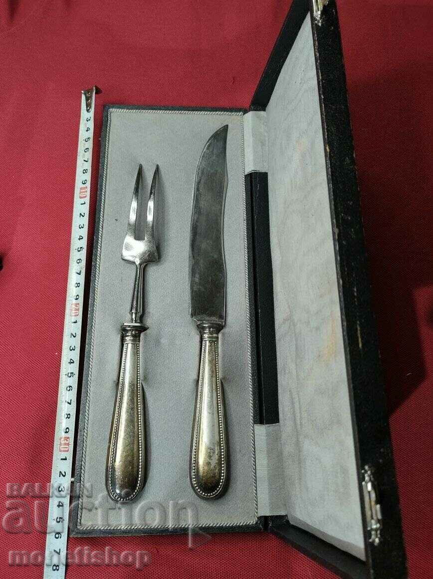 Auction Silver Plated Set Cutlery for Steak or Roast Meat Auction Silver Plated Set Cutlery for Steak or Roast Meat
