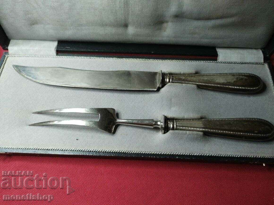 Silver Plated Set Cutlery for Steak or Roast Meat Silver Plated Set Cutlery for Steak or Roast Meat