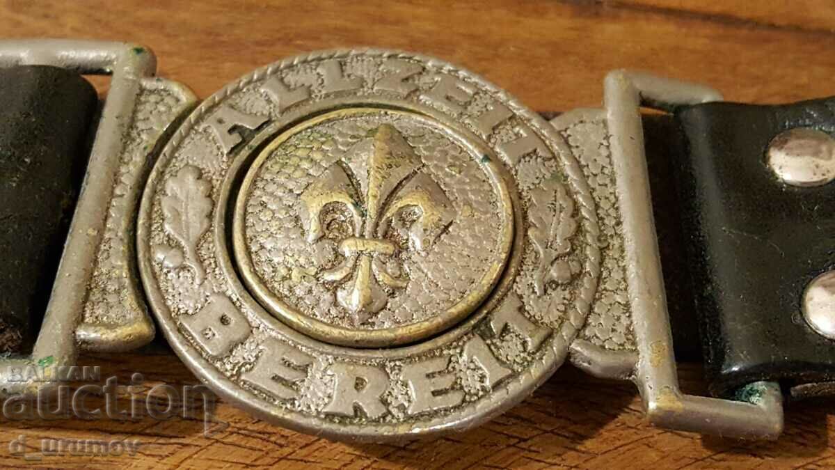 Centura scout originala germana cu catarama "ALLZEIT BEREIT cu preț 120.00 BGN | € 61.36