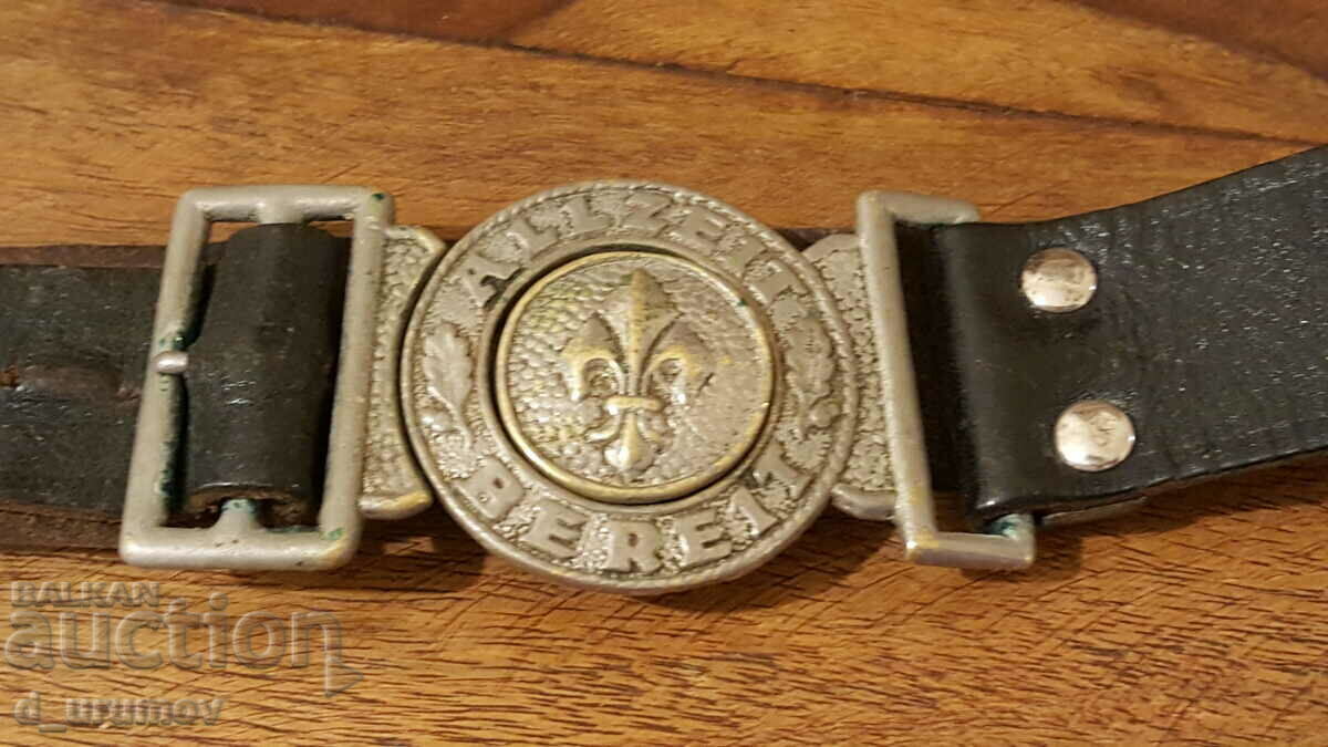 Licitație Centura scout originala germana cu catarama "ALLZEIT BEREIT