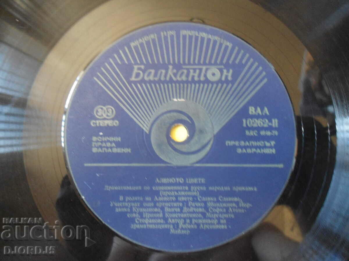 Delivery of The Scarlet Flower, VAA 10262, large gramophone record Delivery of The Scarlet Flower, VAA 10262, large gramophone record