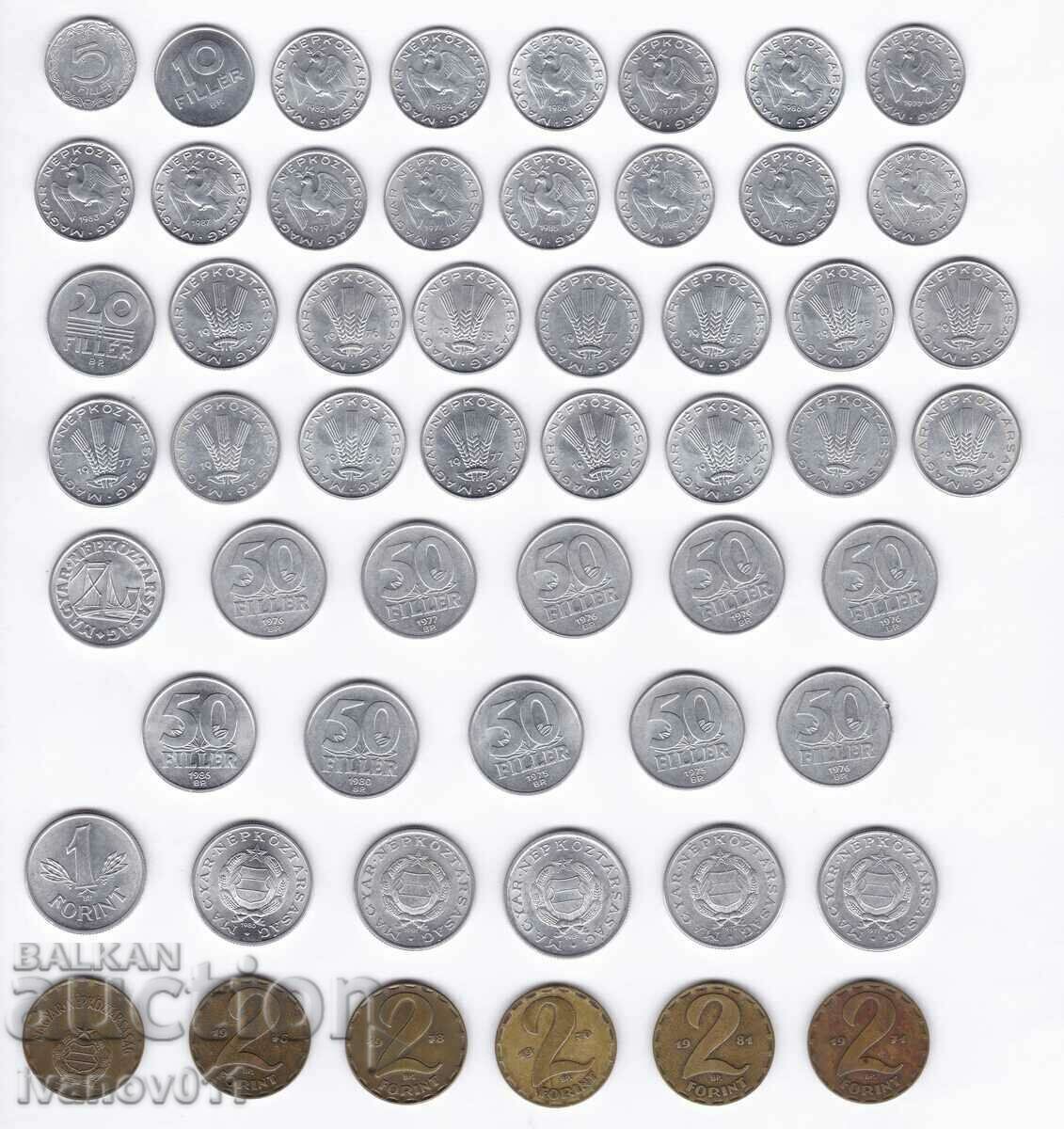 HUNGARY COINS - 63 pcs.