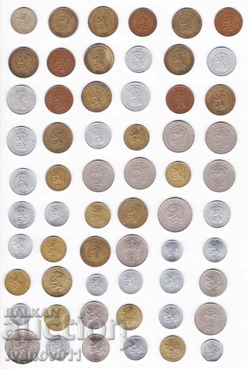 COINS OF CZECHOSLOVAKIA - 60 pcs.