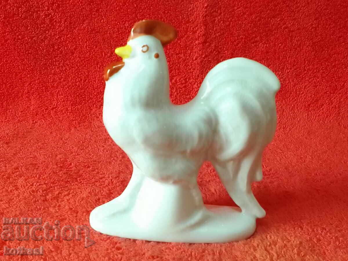 Old porcelain figure of a Rooster, Bulgaria or USSR, marked Old porcelain figure of a Rooster, Bulgaria or USSR, marked
