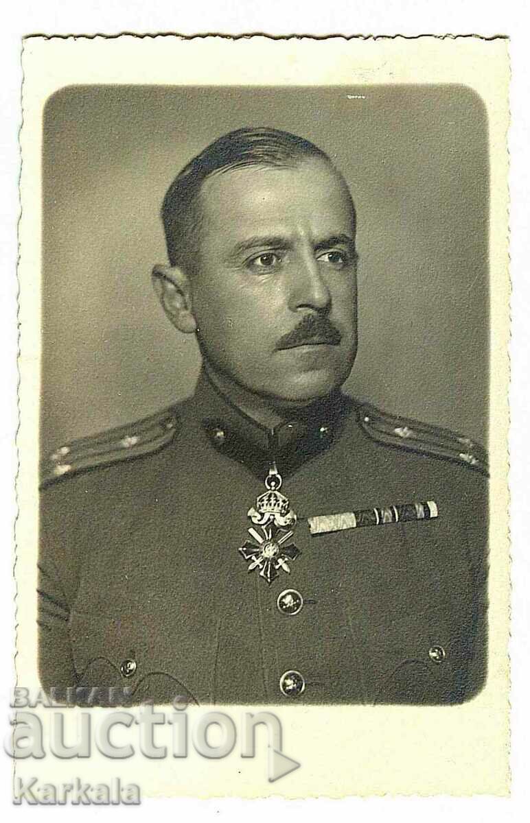 оригинална снимка офицер орден колие военна заслуга Даскалов