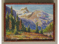 Картина акварел Планински пейзаж 1938 г., Г.К., в рамка