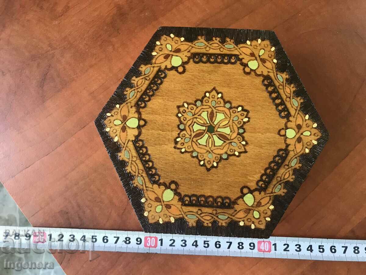 BOX WOOD PYROGRAPH DRAWING ANTIQUE FROM SOCA MOSTRA with price 35.00 BGN | € 17.90