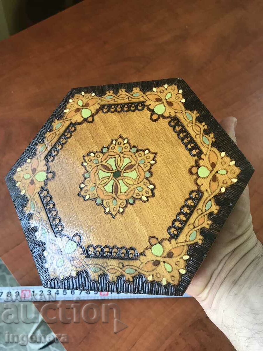 BOX WOOD PYROGRAPH DRAWING ANTIQUE FROM SOCA MOSTRA - 5