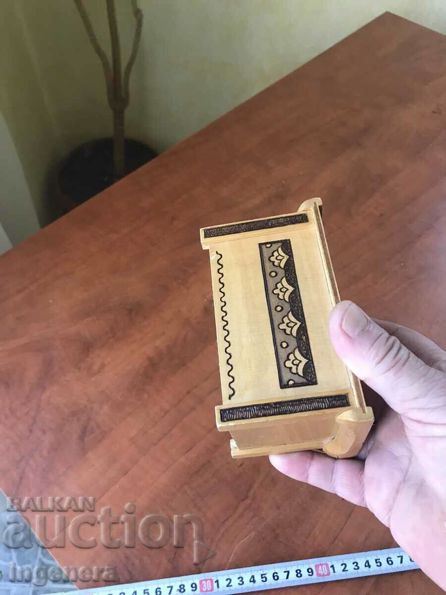 BOX WOOD PYROGRAPH DRAWING ANTIQUE FROM SOCA MOSTRA - 5