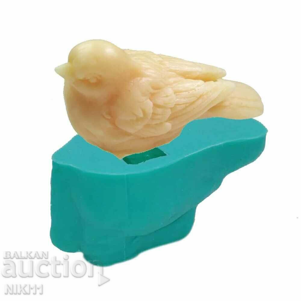Silicone mold Sparrow for candles, soaps, epoxy resin