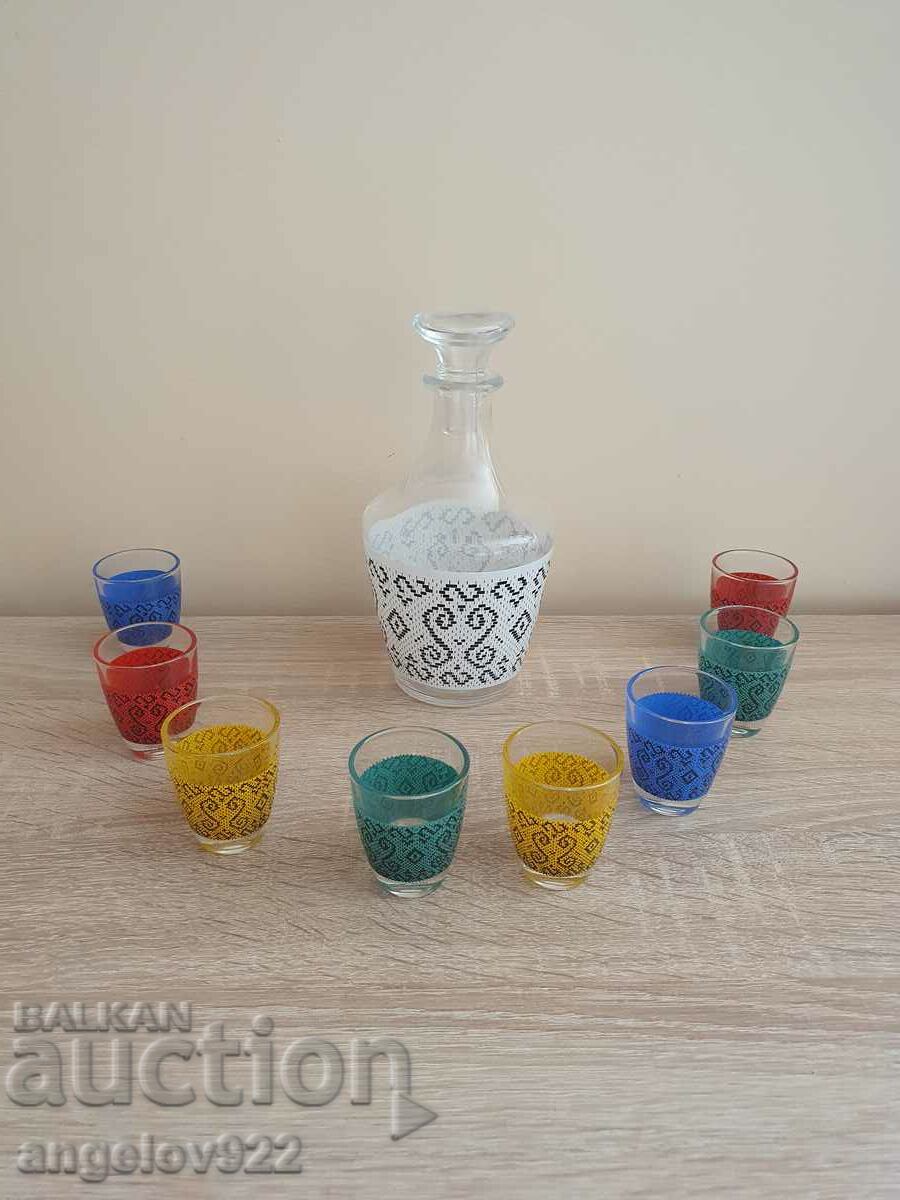 French Colored Liqueur Glass Set!!!
