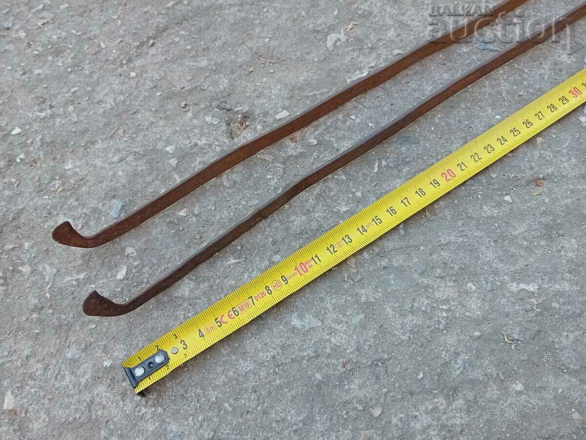 Auction Old PRIMITIVE hand forged dilaf wrought iron tongs Auction Old PRIMITIVE hand forged dilaf wrought iron tongs