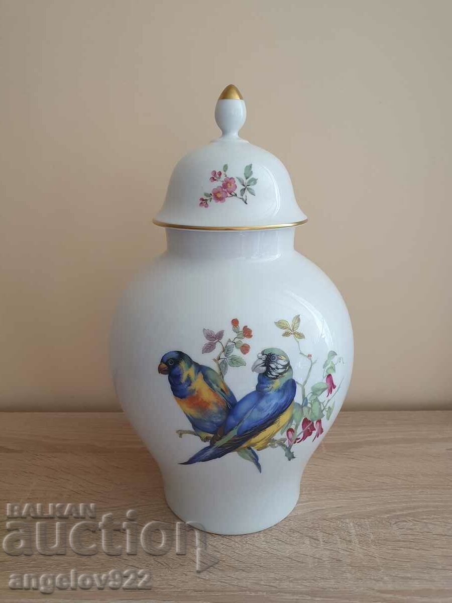 KAISER German porcelain urn vase with lid