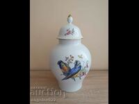 KAISER German porcelain urn vase with lid