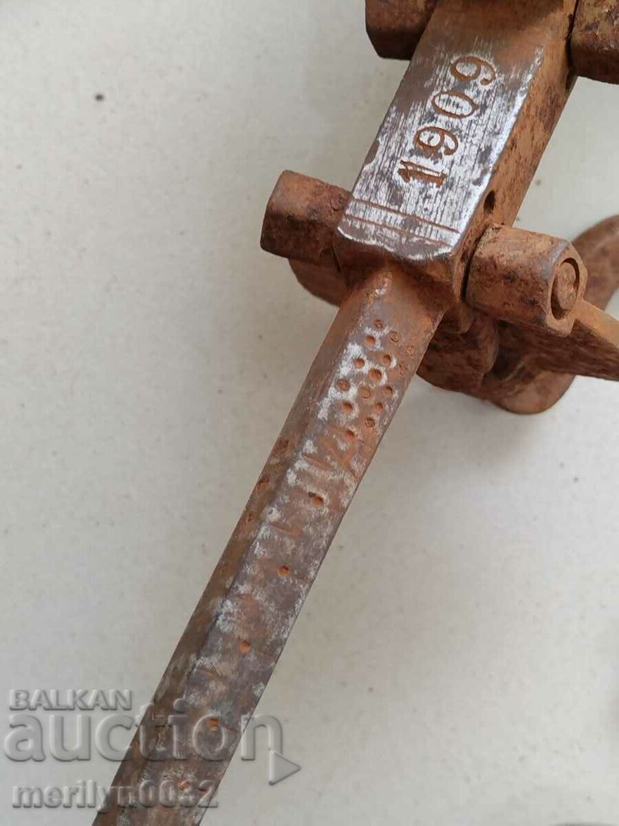 Османски кантар с набивки дата 1909 год везна паланца - 6 Османски кантар с набивки дата 1909 год везна паланца - 6