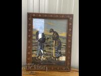 Beautiful tapestry in a beautiful wooden frame handmade !!!!