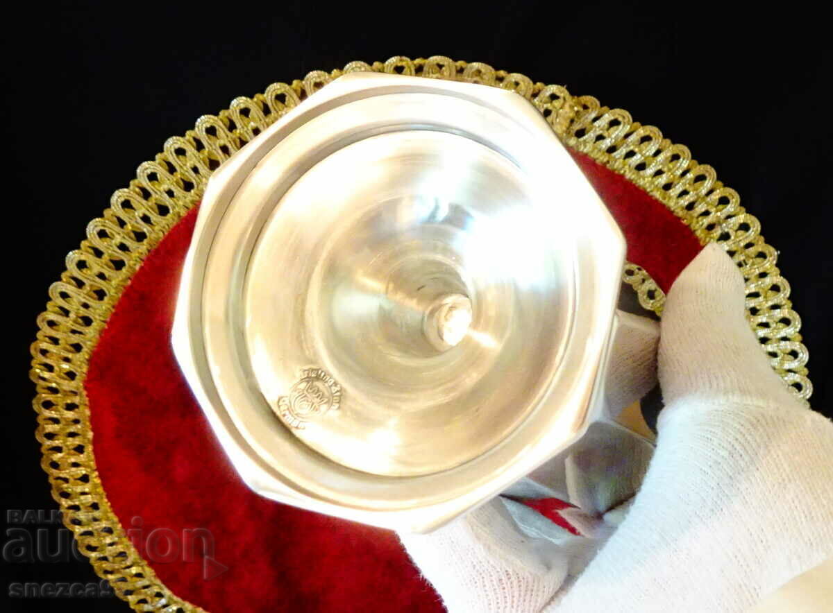 Pewter goblet, bowl, multi-faceted, massive - 6 Pewter goblet, bowl, multi-faceted, massive - 6