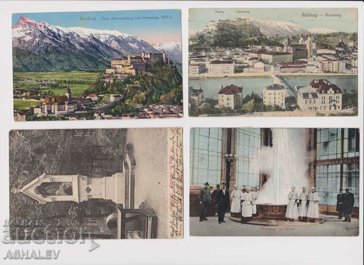 Austria 4 Old Post card traveled