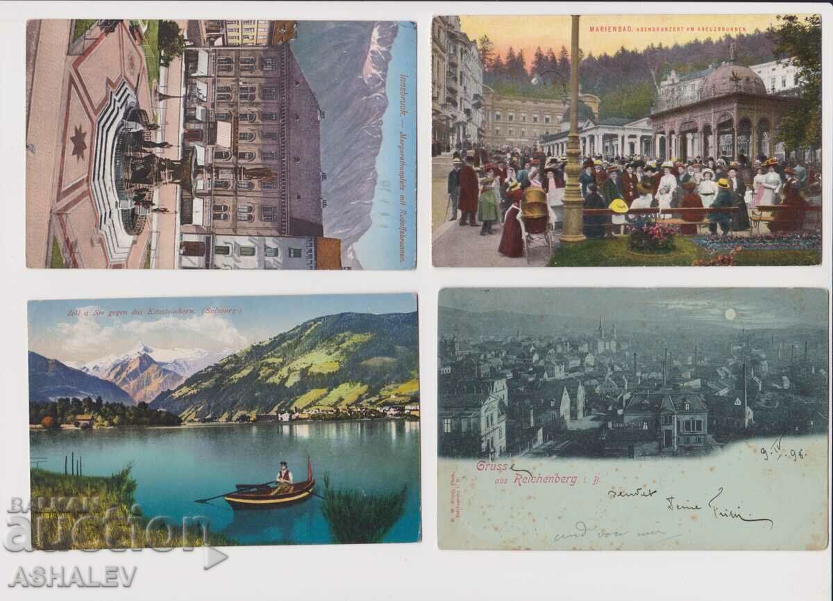 Austria 4 Old Post card traveled