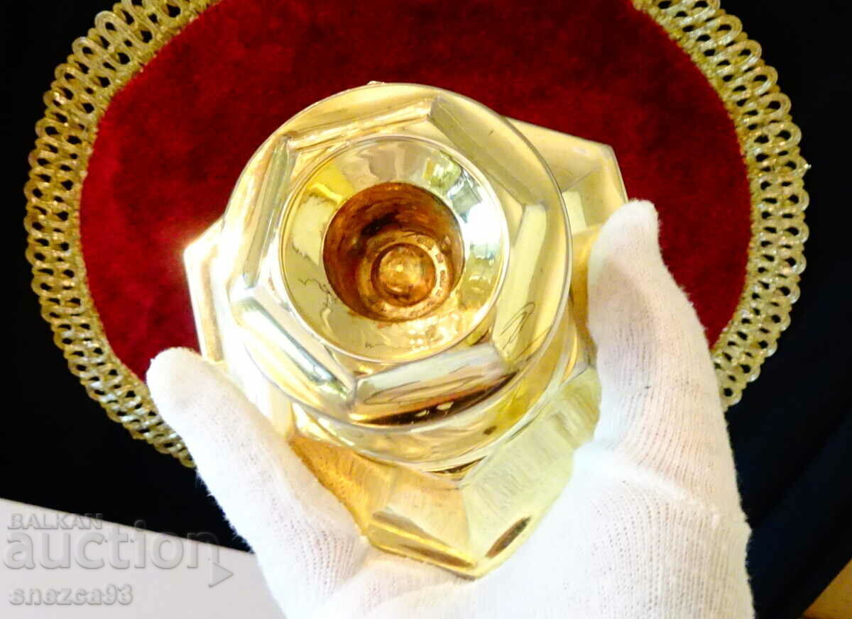 German candlestick, gold-plated, 330 g. - 5