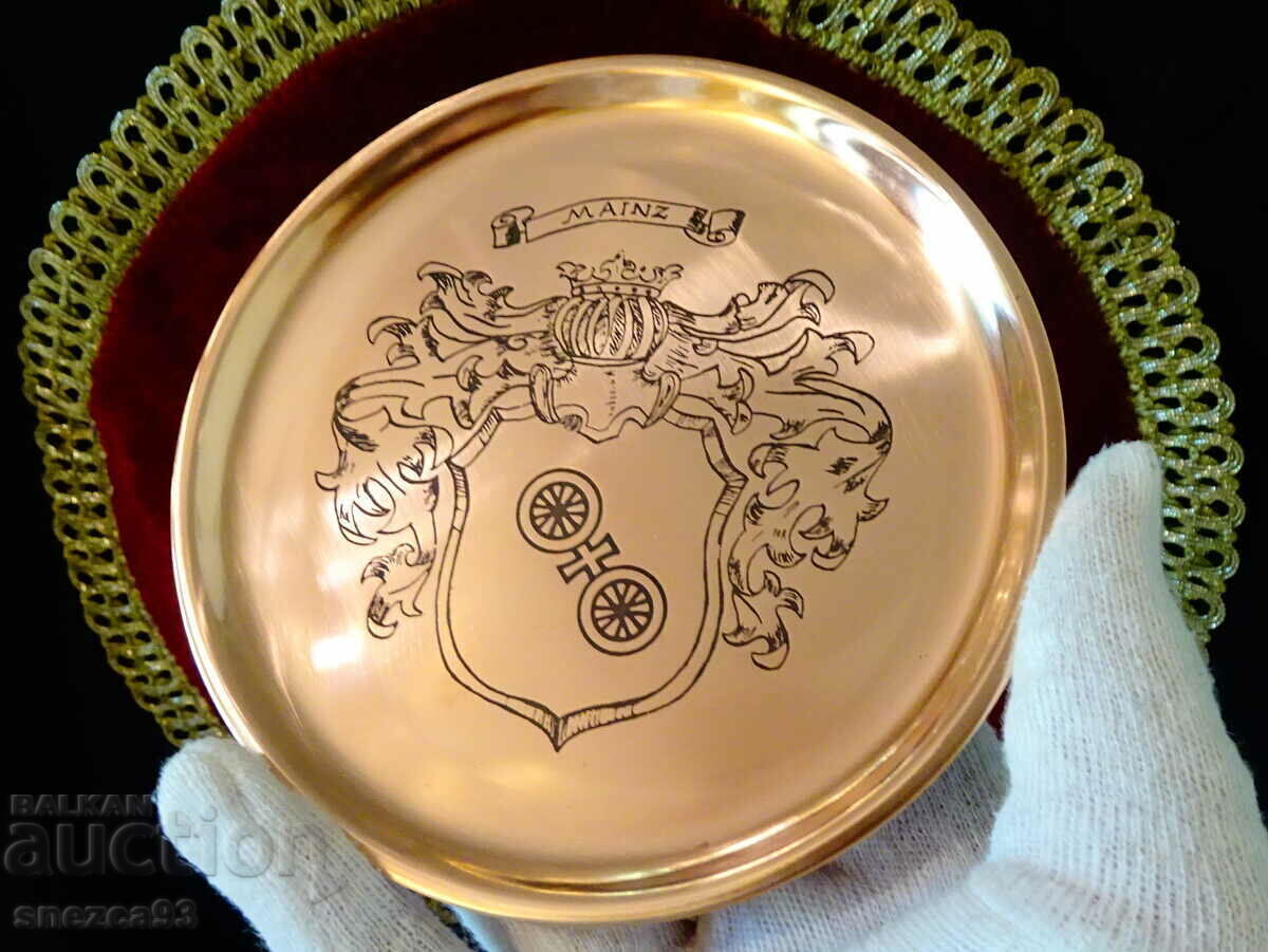 Auction Copper plate with lithograph Knight, Mainz Auction Copper plate with lithograph Knight, Mainz