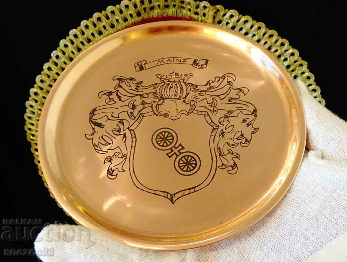 Copper plate with lithograph Knight, Mainz Copper plate with lithograph Knight, Mainz