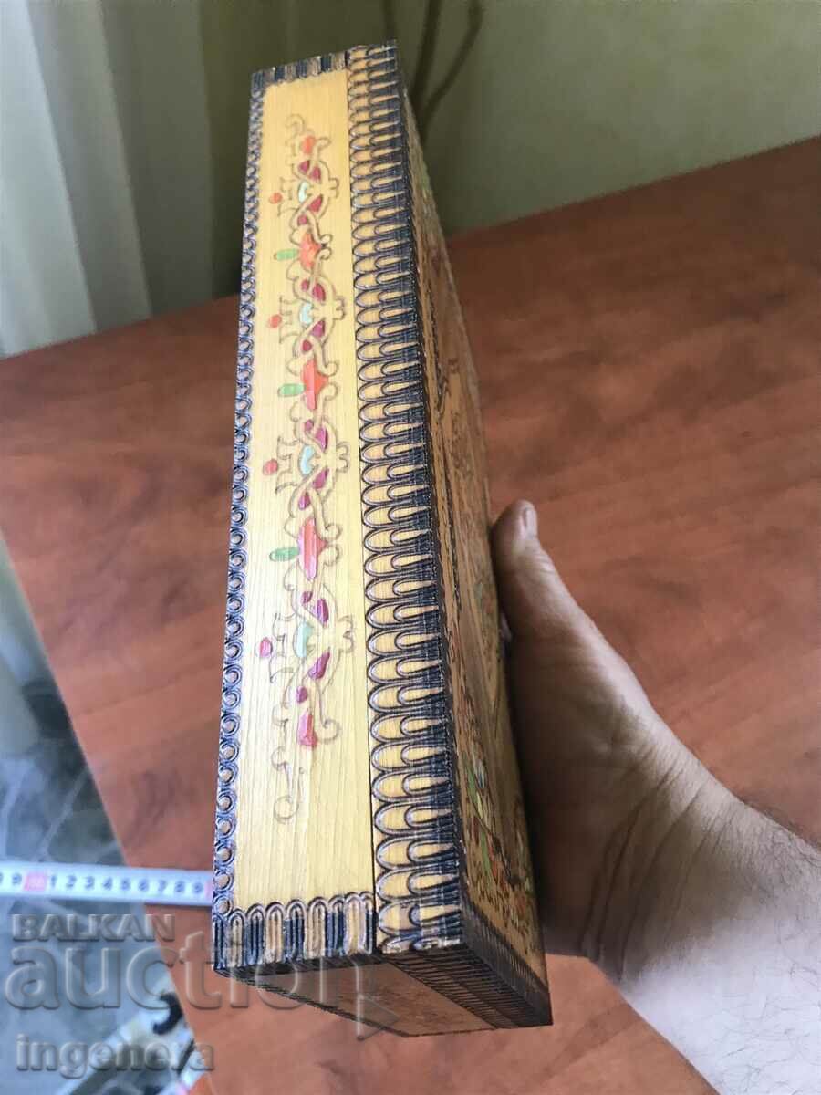 BOX WOOD PYROGRAPH DRAWING ANTIQUE FROM SOCA MOSTRA - 5 BOX WOOD PYROGRAPH DRAWING ANTIQUE FROM SOCA MOSTRA - 5