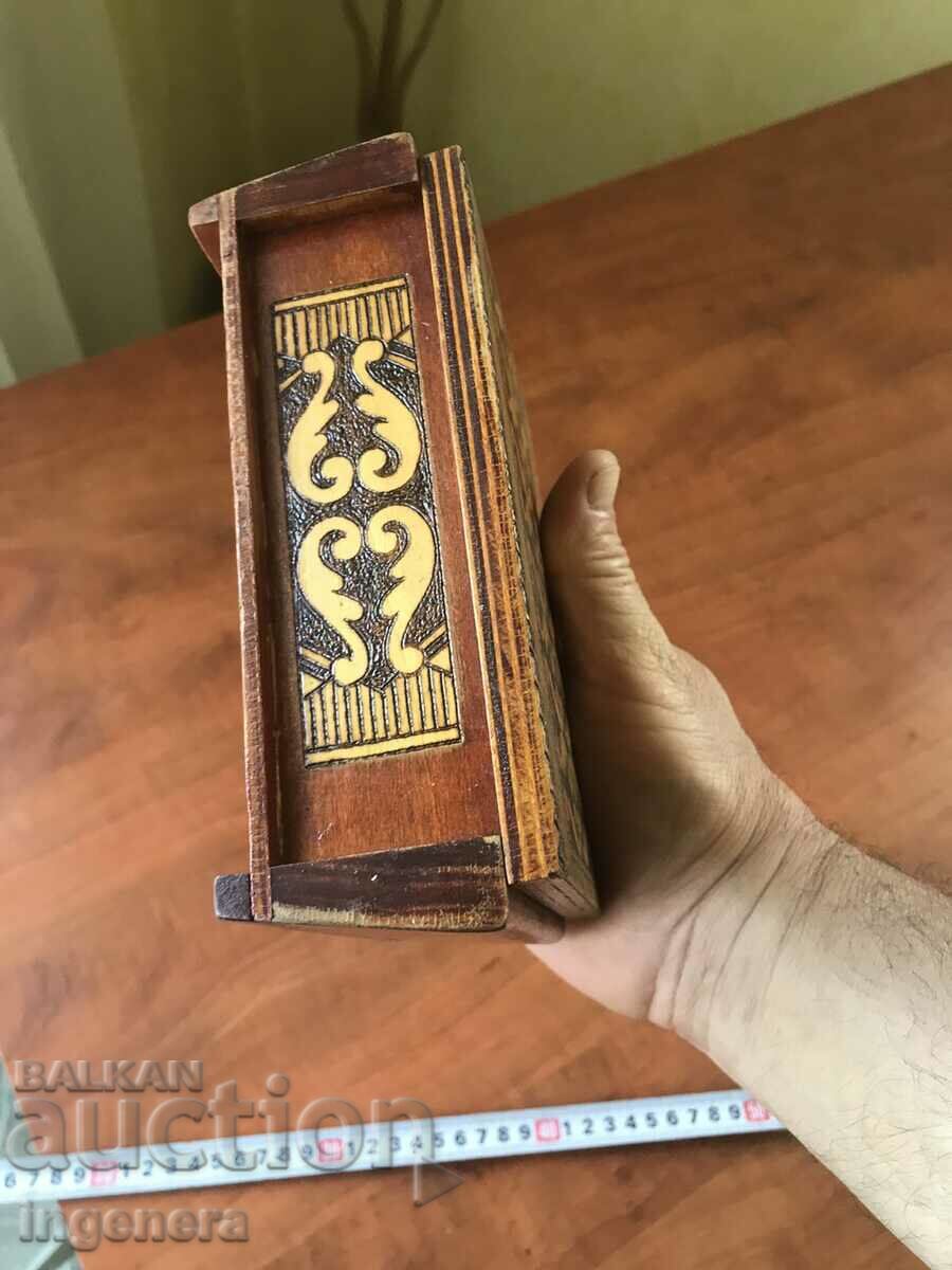 BOX WOOD PYROGRAPH DRAWING ANTIQUE FROM SOCA MOSTRA - 5