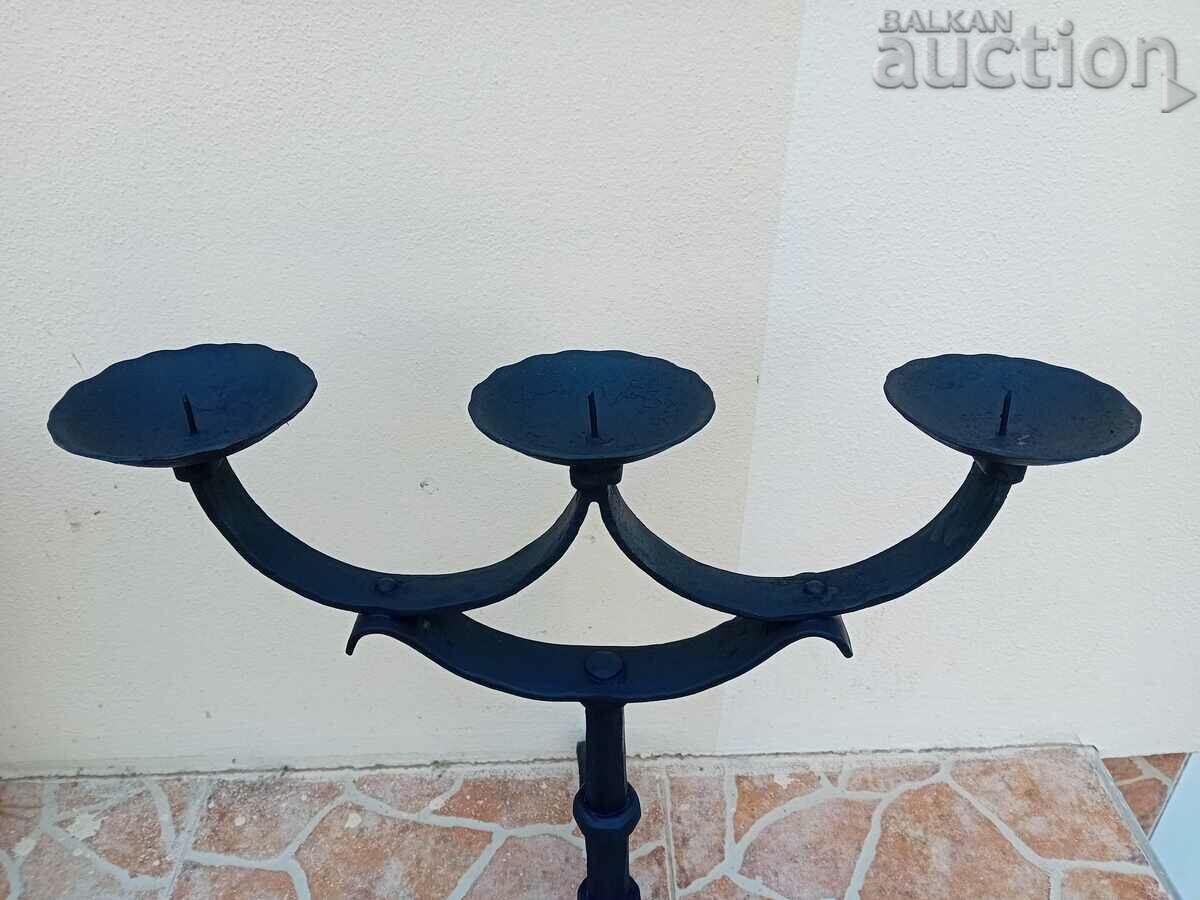 Antique iron handmade candlestick lamp trio with price 81.00 BGN | € 41.41 Antique iron handmade candlestick lamp trio with price 81.00 BGN | € 41.41