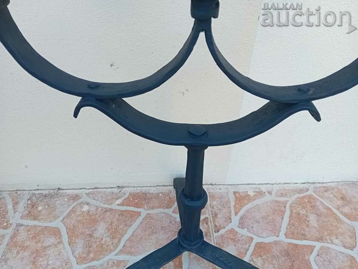 Delivery of Antique iron handmade candlestick lamp trio Delivery of Antique iron handmade candlestick lamp trio