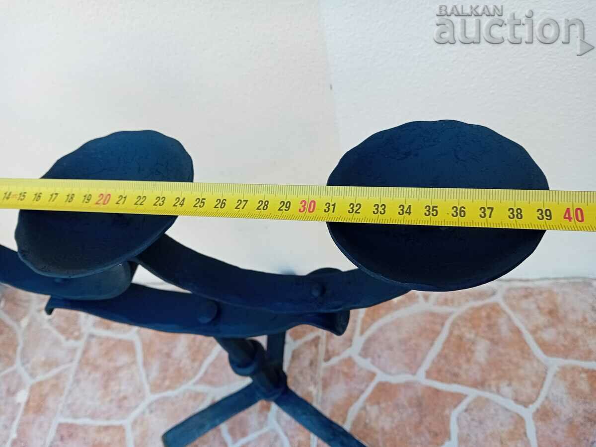 Antique iron handmade candlestick lamp trio - 7 Antique iron handmade candlestick lamp trio - 7