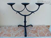 Antique iron handmade candlestick lamp trio