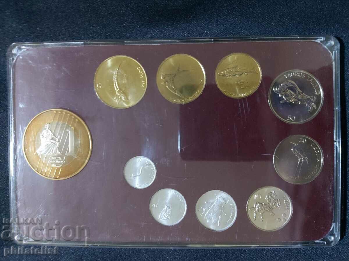 Auction  Slovenia 1992-2005 - Complete set of 9 coins + medal