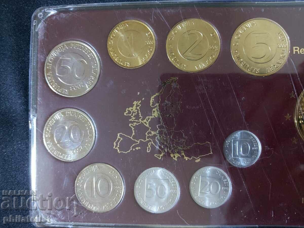 Slovenia 1992-2003 - Complete set of 9 coins + medal with price 24.00 BGN | € 12.27 Slovenia 1992-2003 - Complete set of 9 coins + medal with price 24.00 BGN | € 12.27